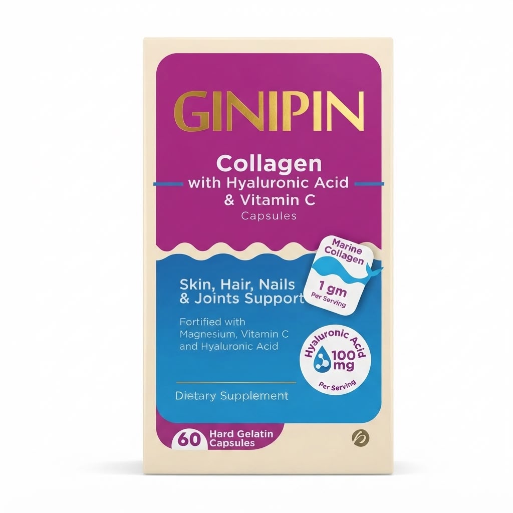 Ginipin Collagen with Hyaluronic Acid & Vitamin C (Capsules)
