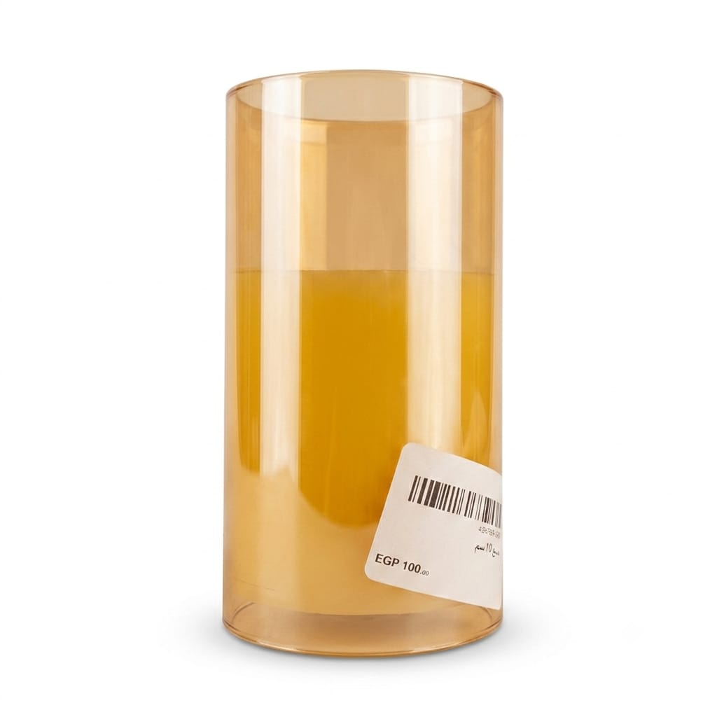 Amber-Tinted Cylindrical Glass Candle Holder