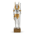 Silver and Gold Anubis Figurine with Staff
