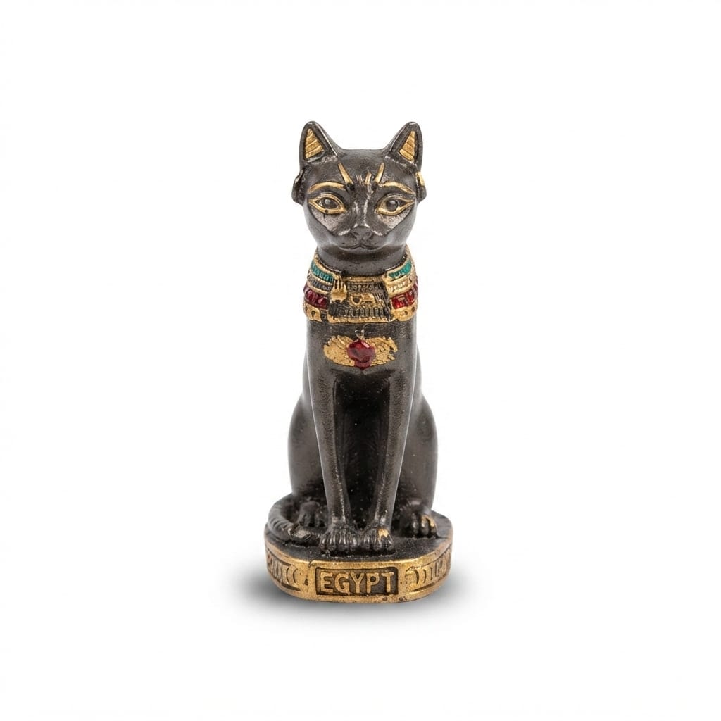 Dark Bronze Bastet Cat Figurine