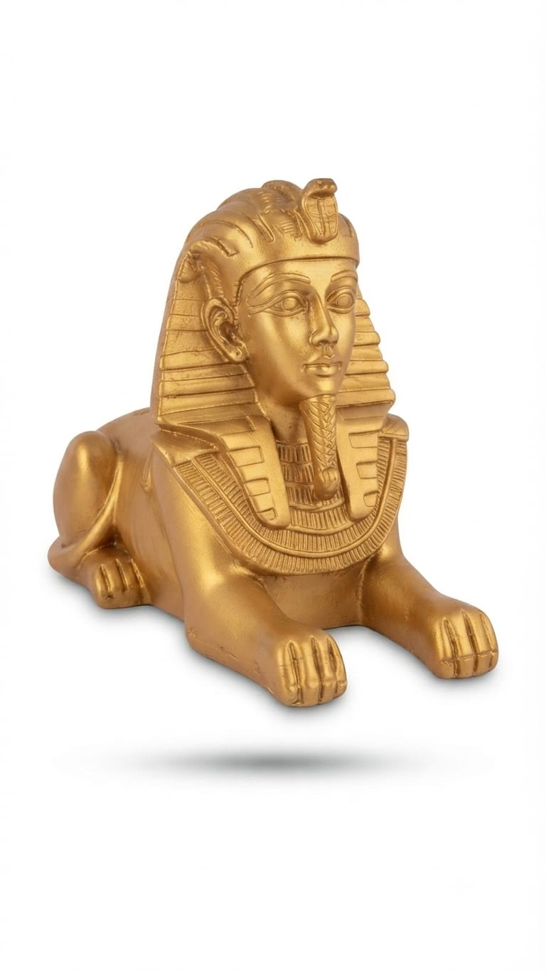 Golden Sphinx figurine (alternate view)