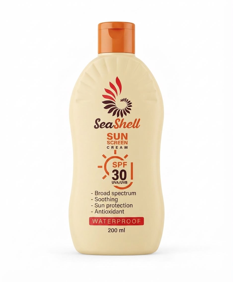 Sea shell sun screen
 Spf. 30