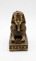 Antique Bronze Finish Sphinx Figurine with Lotus Pedestal