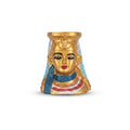 Golden Queen Head Figurine with Blue Accents