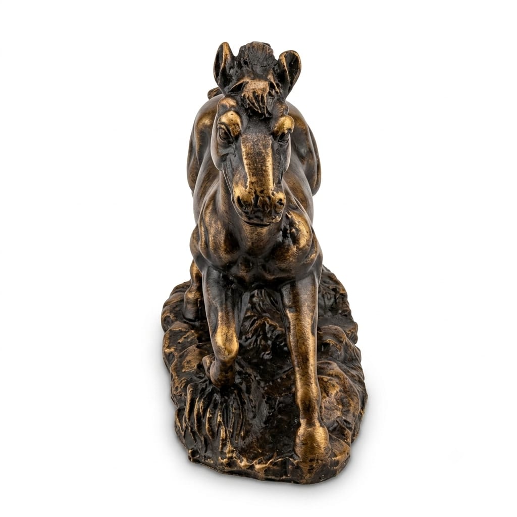Bronzed Finish Posing Running Horse Figurine