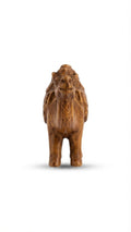 Carved wooden camel figurine
