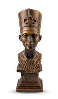 Antique Bronze Finish Queen Nefertiti Bust with Hieroglyphic Base