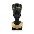 Matte black and gold Queen Nefertiti bust figurine