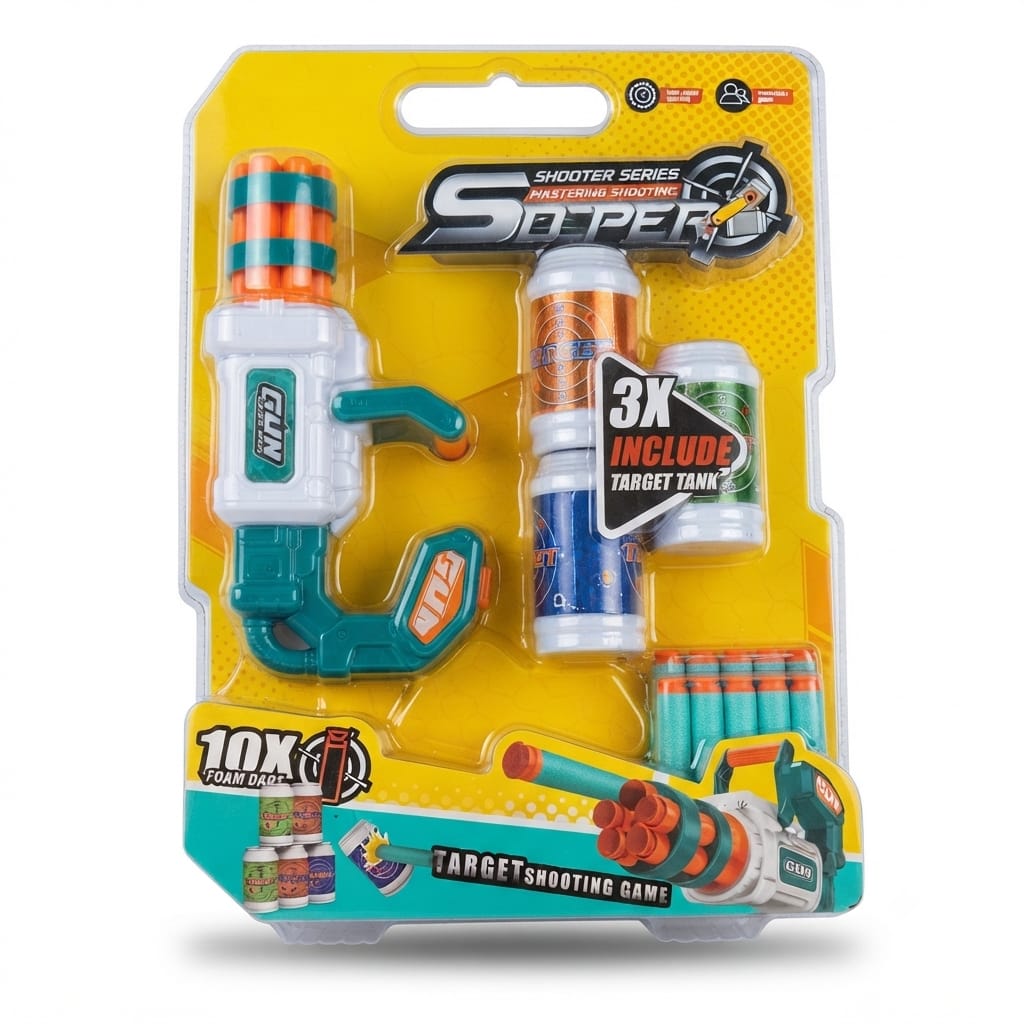 Shooter Series Target Shooting Game Toy with Foam Darts and Target Cans