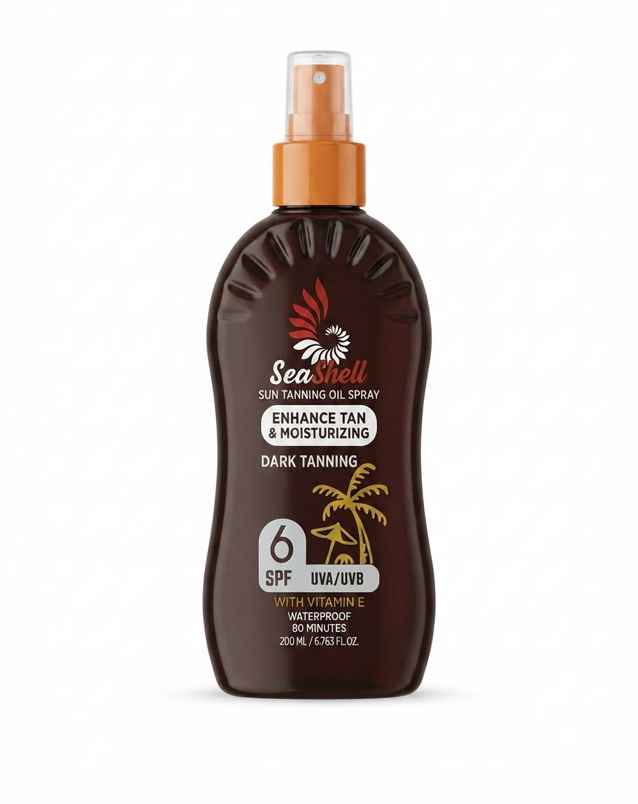 Sea shell. Sun tanning
SPF 6