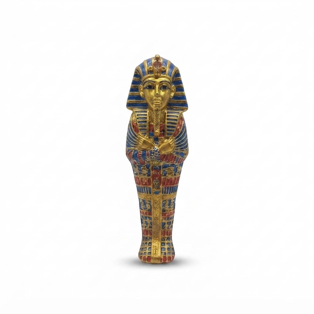 Blue and Red Pharaonic Mummy Figurine