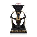 Black and gold Egyptian-style female bust candle holder with detailed headdress