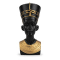 Matte black and gold Queen Nefertiti bust figurine