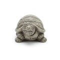 Grey stone-finish turtle figurine with decorative shell patterns