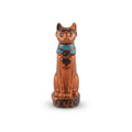 Copper Bastet Cat Figurine with Blue Collar