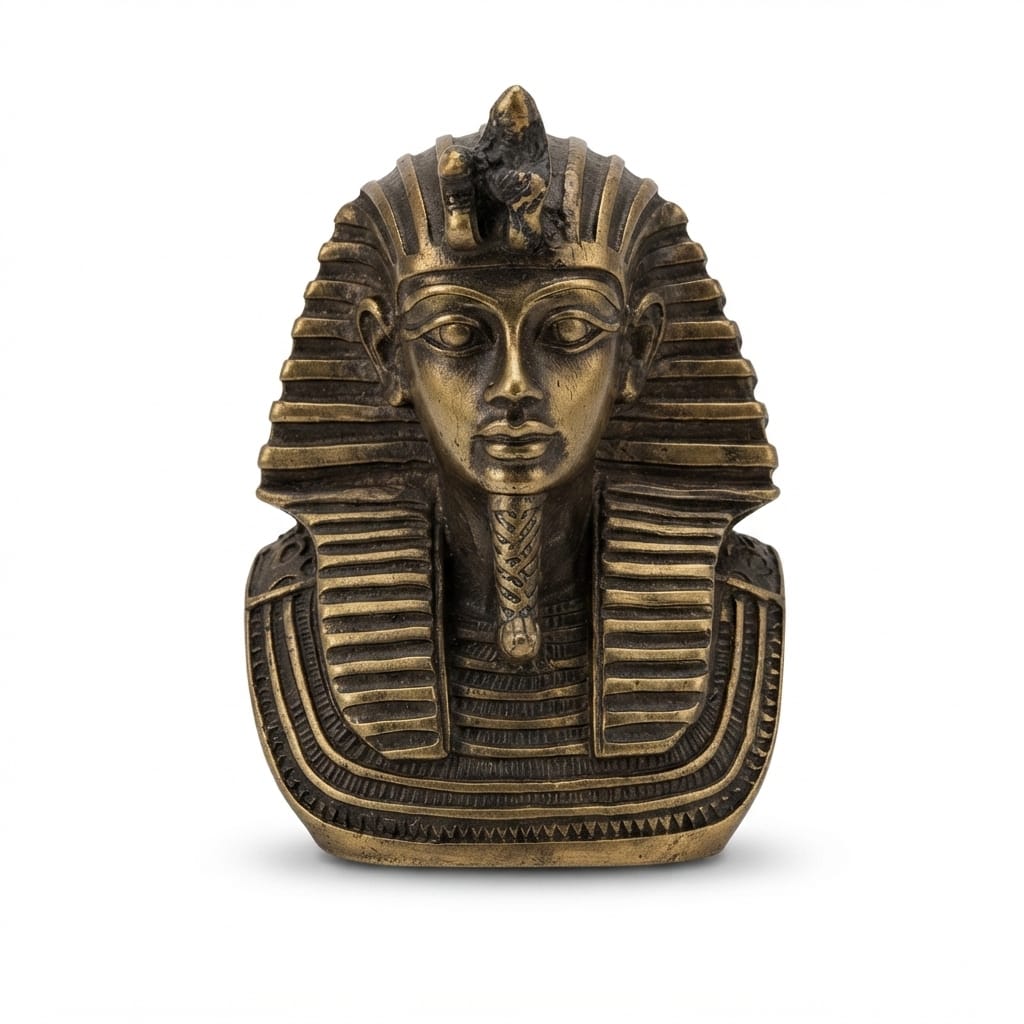 Metallic bronze-finish King Tutankhamun bust figurine