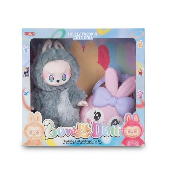 Lovely Fashion Cute Doll - Grey Rabbit Costume with Matching Bag
