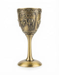 Gold-Tone Metal Goblet with Egypt Engraving and Camel Design