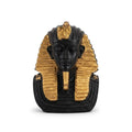 Matte black and gold King Tutankhamun bust figurine with a vulture and cobra headdress