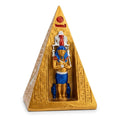 Gold, Blue, and Red Egyptian Altar Pyramid Figurine