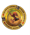 Round souvenir ashtray inscribed with "I LOVE SHARM EL SHEIKH" and a desert camel graphic