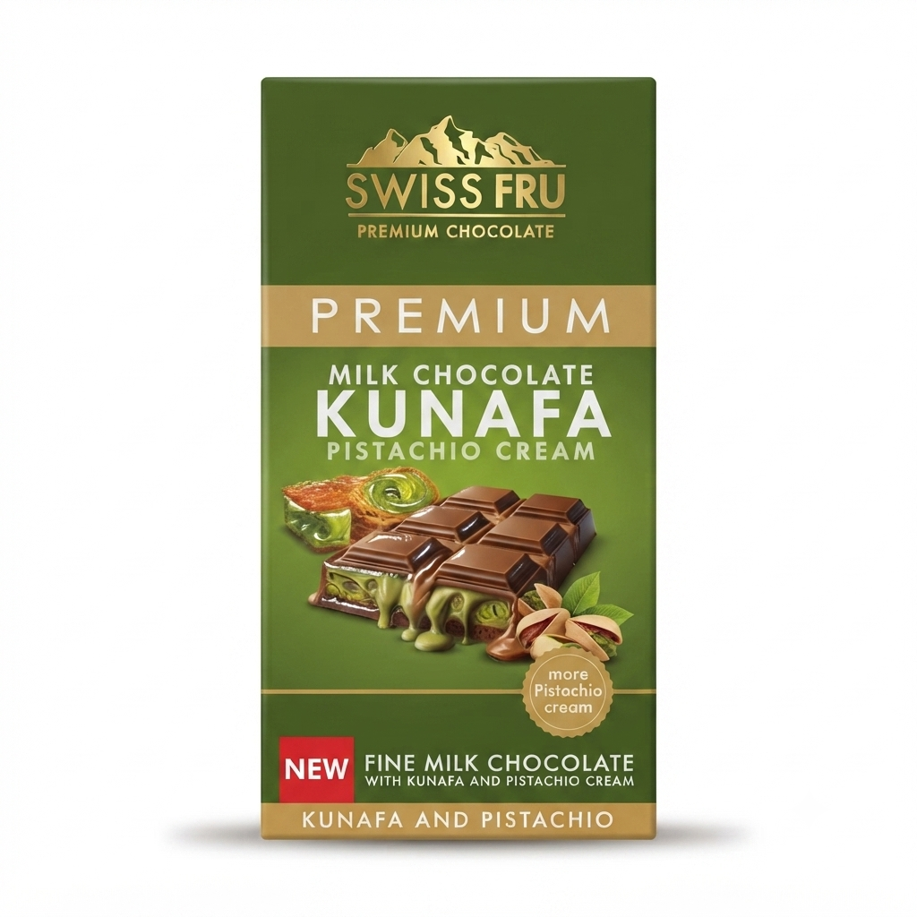 Premium Chocolate filled with kunafa and pistachio