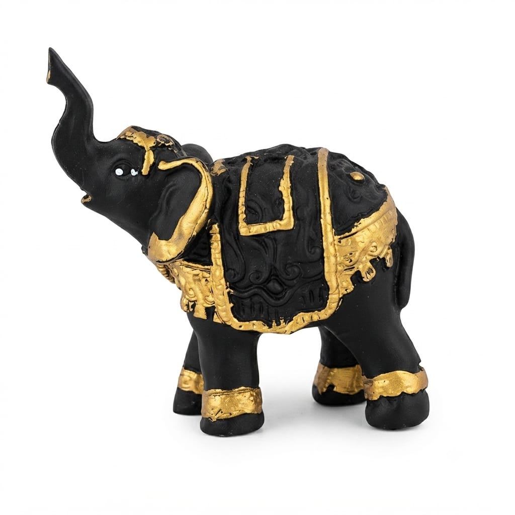 Black and Gold Elephant Figurine