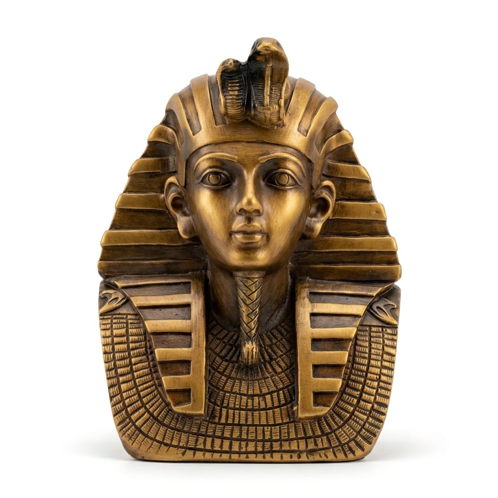 Antique Bronze King Tutankhamun Bust