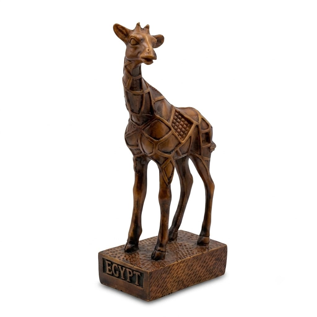 Dark Wood Finish Giraffe Figurine