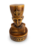 Antique Gold and Black Queen Nefertiti Bust with Lotus Base