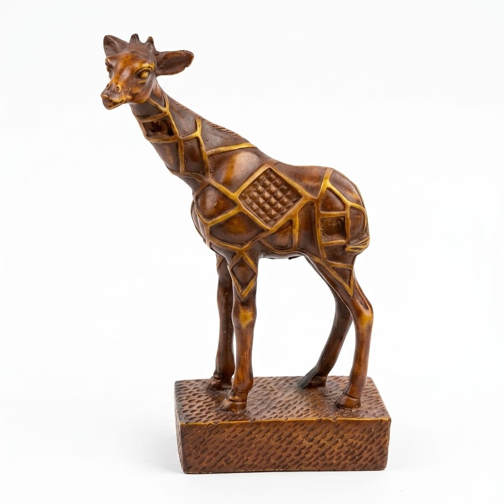 Brown and Gold Finish Giraffe Figurine