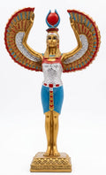 Winged Isis Figurine with Red Sun Disc