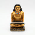Gold and Black Ancient Egyptian Scribe Figurine with Scroll