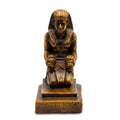 Antique Gold Finish Kneeling Pharaoh Offering Vessels Figurine
