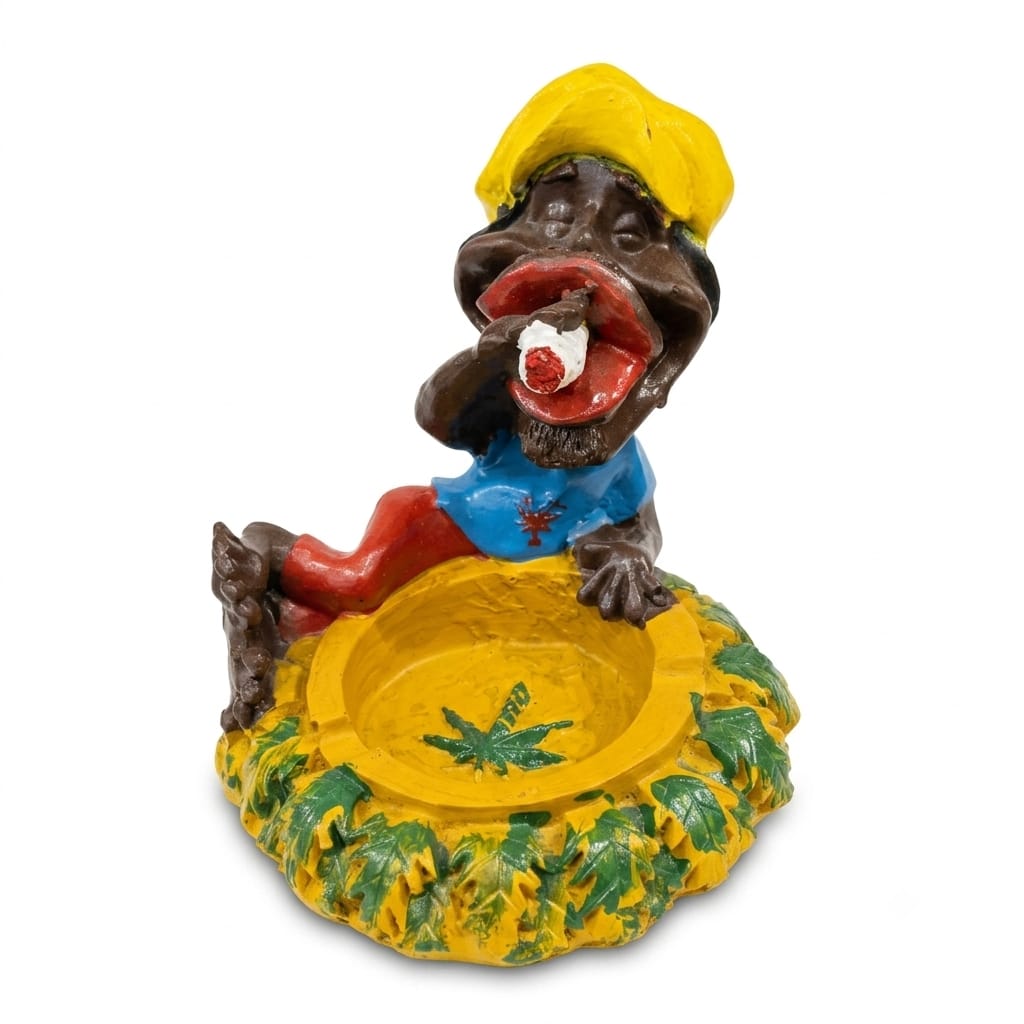 Colorful Rasta Man Smoking Figurine Ashtray