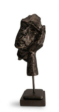 Bronze Thinker Face Sculpture: