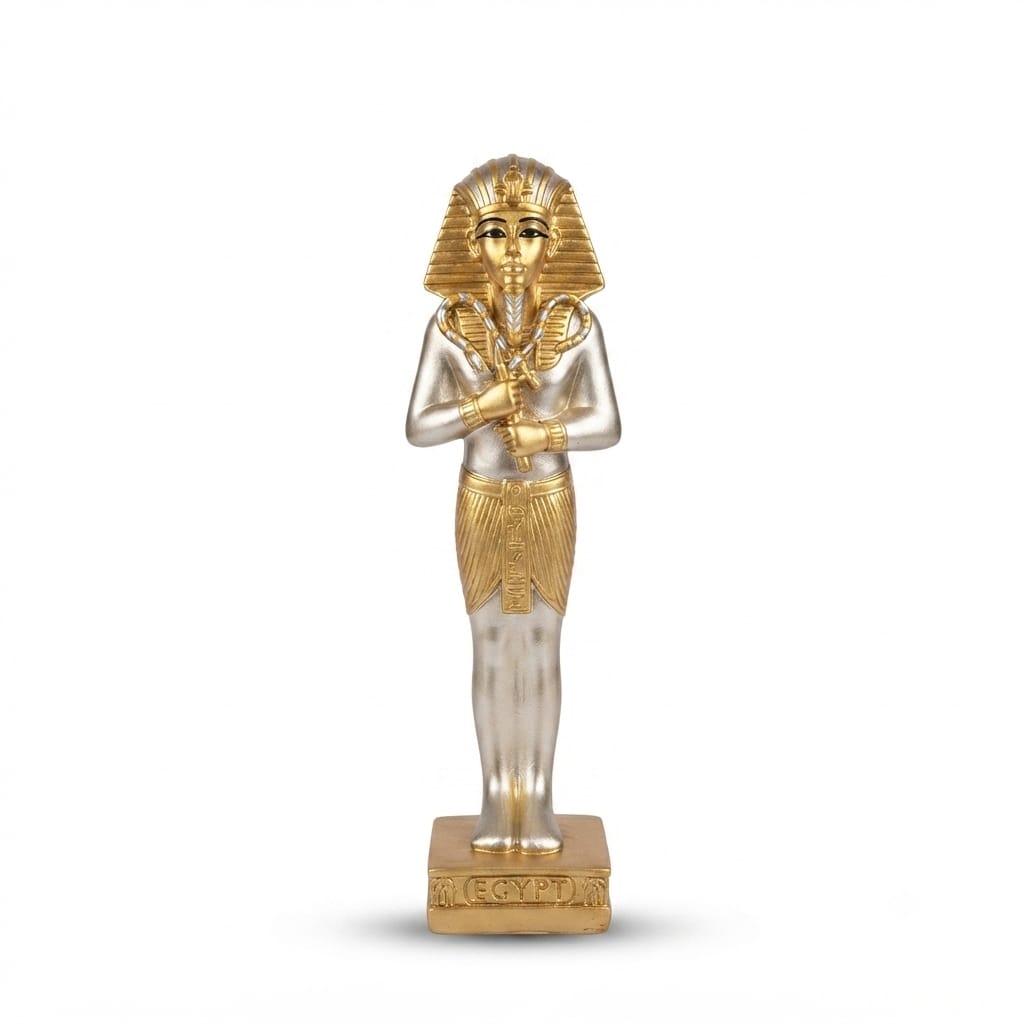 Silver and Gold Pharaonic King Figurine