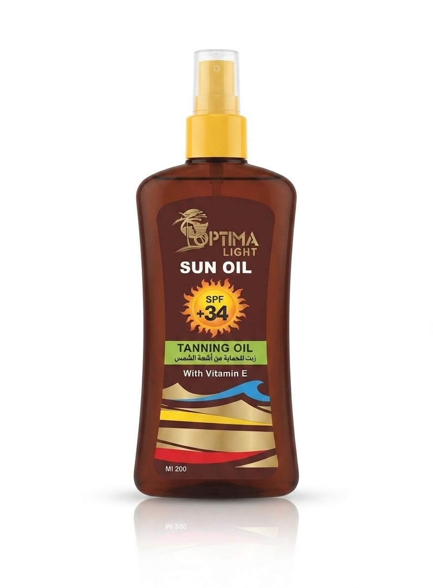 Tanning sun oil. SPF. 34