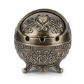 Vintage Rose and Heart Embossed Round Ashtray