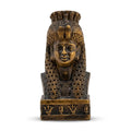 Antique Gold Finish Egyptian Queen Cleopatra Bust with Lotus Base