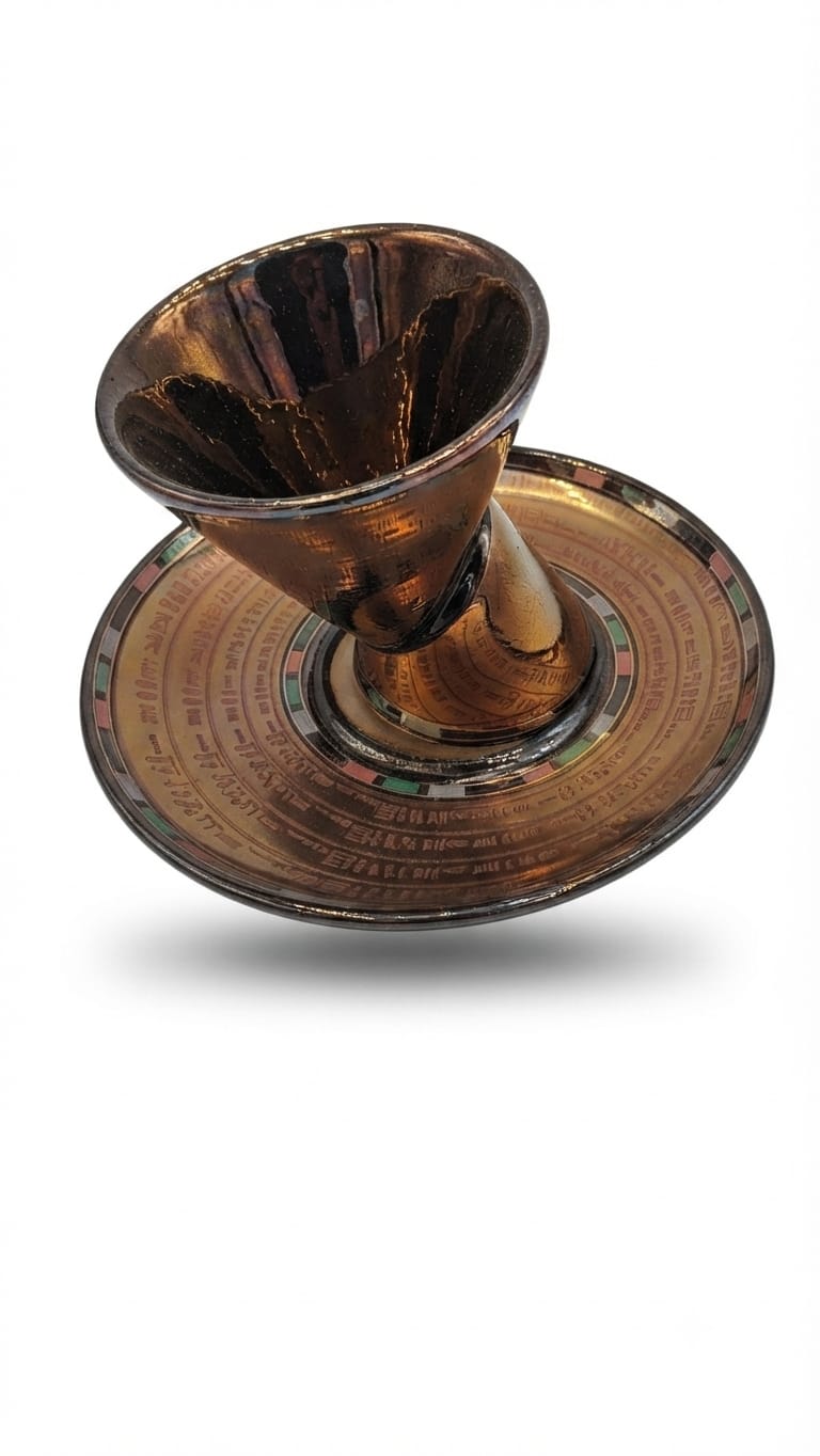 Reflective Bronze Coffee Cup and Saucer