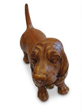 Wooden Basset Hound Figurine