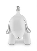 Minimalist white dog figurine