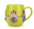 Green Hamsa Hand Ceramic Mug