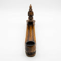 Dark Wood Finish Long Incense Holder with Falcon Figurine